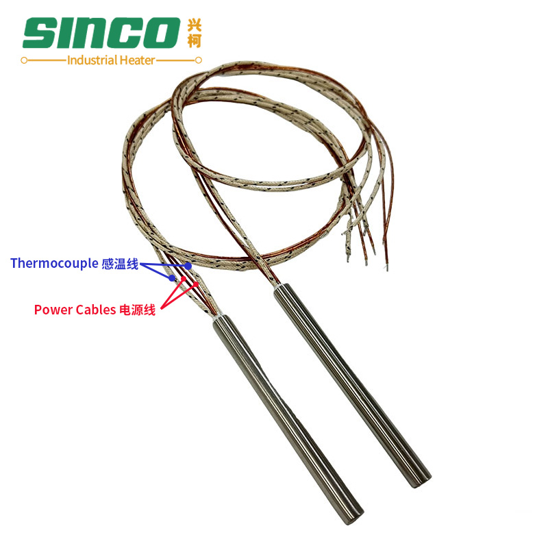 Custom Electric Heating Element Flange Cartridge Heater with Thermocouple
