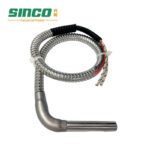 Right Angle L Shape Cartridge Heater with Stainless Steel Hose Lead Wire